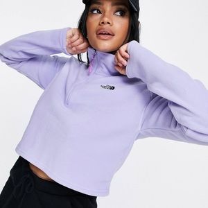The North Face 100 Glacier 1/4 Zip Cropped Fleece - Purple